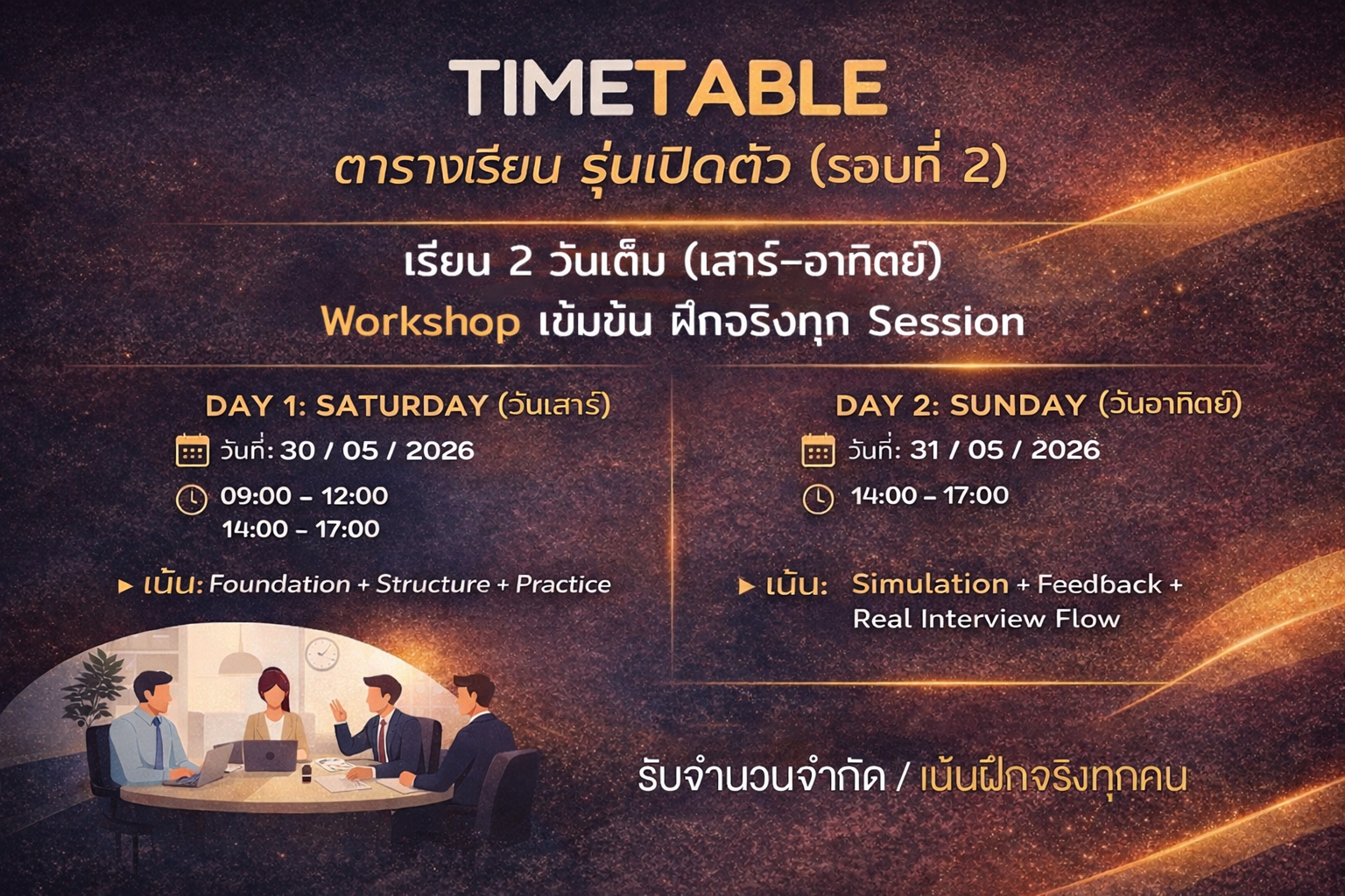 วัน และเวลาเรียน รอบที่ 2